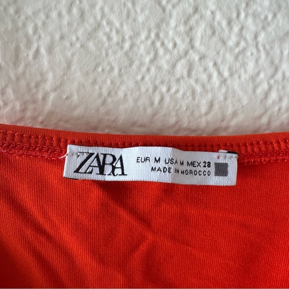 Zara Orange/Red Square Neck
Thong Bodysuit. - Picture 3 of 5